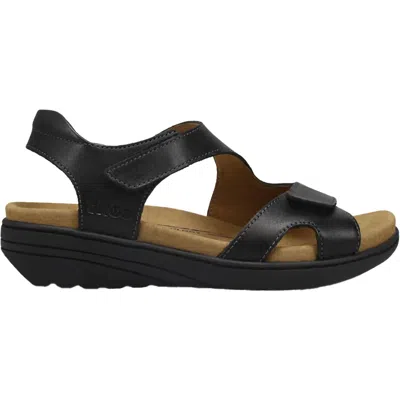 Taos Women's Serene Leather Sandal In Black