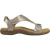 Taos Women's Show Leather Sandal In Champagne In Animal Print