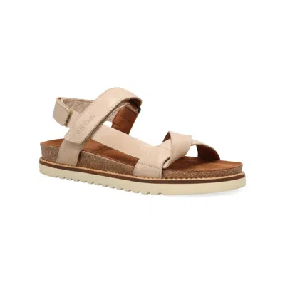 Taos Women's Sideways Casual Leather Sneakers In Stone Leather In Brown