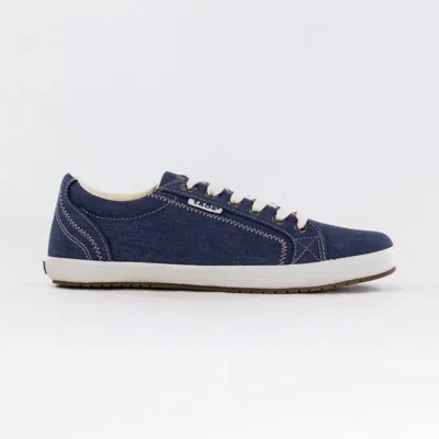 Taos Women's Star Canvas Sneaker In Blue Washed Canvas In Multi