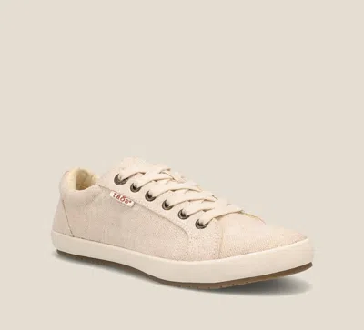 Taos Womne's Star Sneakers Wide Width In Oat Wash Canvas In Multi