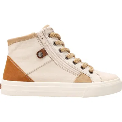 Taos Women's Top Soul Sneaker In Natural/whiskey Distressed Canvas In Multi