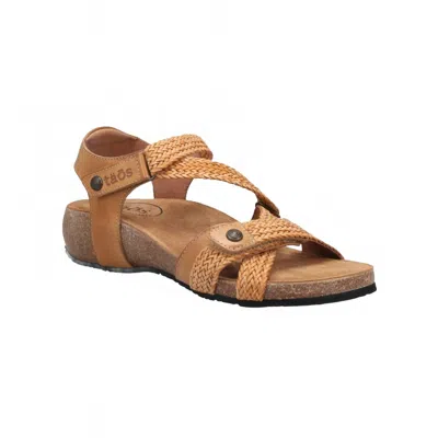 Taos Women's Trulie Leather Backstrap Sandal In Camel Leather In Brown
