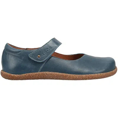 Taos Women's Ultimate Flat Leather Shoes In Petrol Blue