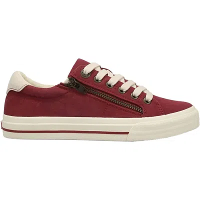 Taos Women's Z Soul Vintage Canvas Sneaker In Crimson/ecru In Burgundy
