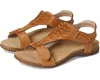 Taos Wonderful Sandals Women's Caramel Leather Adjustable Strap Gal1155 In Brown