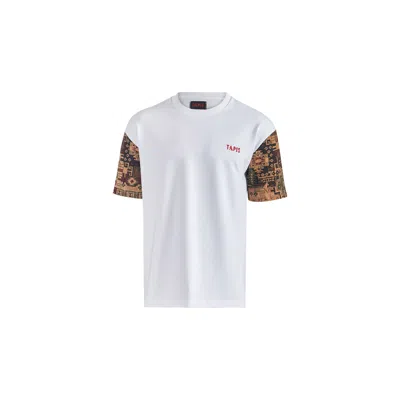 Tapis Men's  Essentials Ethnic Carpet Detailed White T-shirt