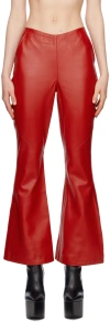 Tara Hakin Ssense Exclusive Red Leather Trousers In Red