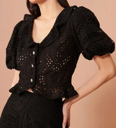 Tara Jarmon Carine Lace Top In Black
