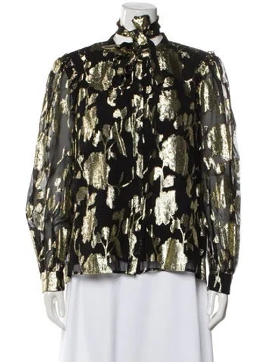 Pre-owned Tara Jarmon Floral Print Long Sleeve Blouse In Multi