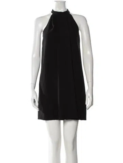 Pre-owned Tara Jarmon Halterneck Mini Dress In Black