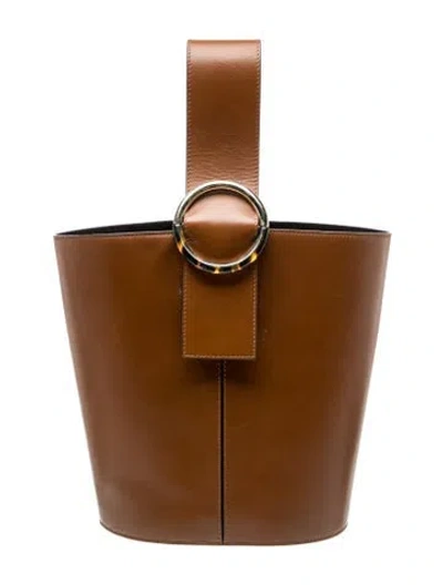 Pre-owned Tara Jarmon Leather Bucket Bag In Brown