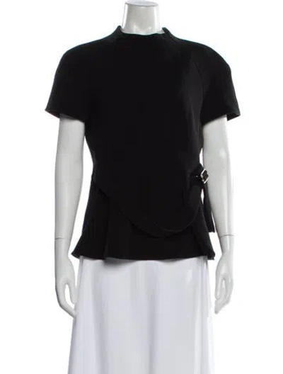 Pre-owned Tara Jarmon Mock Neck Sweater In Black