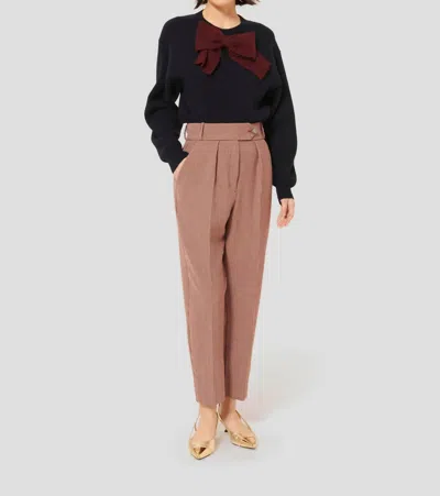 Tara Jarmon Paseo 7/8-length Pants In Burgundy Check In Brown