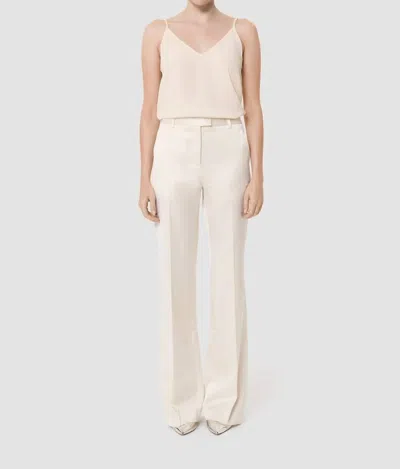 Tara Jarmon Pitt Satin-finish Linen Pants In Ecru In White