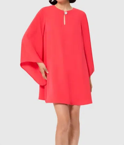 Tara Jarmon Raonie Coral Short Crepe Mini Dress In Red