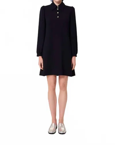 Tara Jarmon Rolfo Mini Dress In Navy In Blue