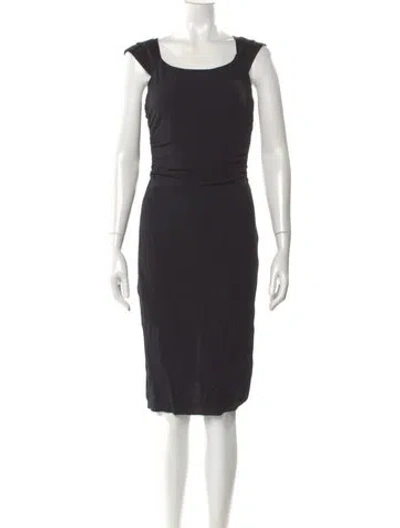 Pre-owned Tara Jarmon Scoop Neck Mini Dress In Black