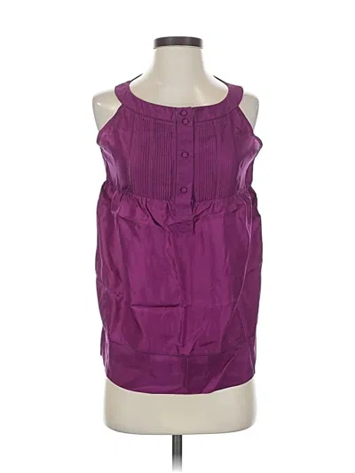 Pre-owned Tara Jarmon Sleeveless Silk Top Purple Halter Neckline Tops