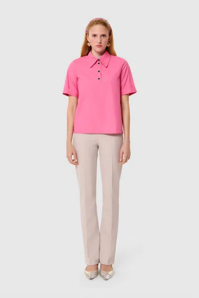 Tara Jarmon Tonella Short Sleeve Top In Rose In Pink