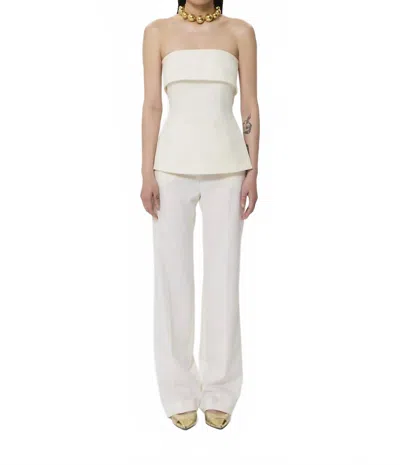 Tara Jarmon Tonnie Tailored Canvas Top In Ecru In Neutral