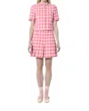 Tara Jarmon Vanita Gingham Jacket In Bon Bon In Pink