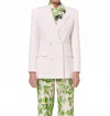 Tara Jarmon Viola Cold Wool Suit Jacket In Ecru In Pink