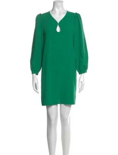 Pre-owned Tara Jarmon V-neck Mini Dress In Green