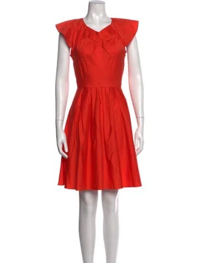 Pre-owned Tara Jarmon V-neck Mini Dress In Orange