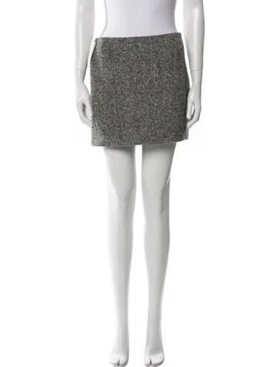 Pre-owned Tara Jarmon Wool Mini Skirt In Multi