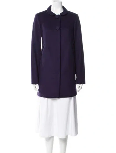 Pre-owned Tara Jarmon Wool Peacoat In Purple