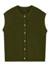 Tara Jarmon Wool Vest In Green