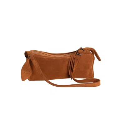 Tara Studio Women's Orange / Brown Dark Brown Suede Frida Bag In Multi