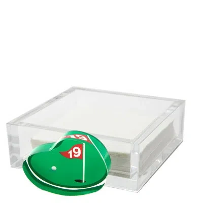 Tara Wilson Designs 19th Hole Cocktail Napkin Holder In Clear