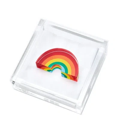 Tara Wilson Designs Acrylic Flat Napkin Holder In Blue