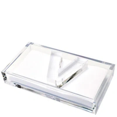 Tara Wilson Designs Acrylic Flat Napkin Holder In Blue
