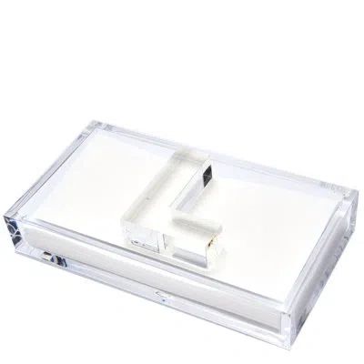 Tara Wilson Designs Acrylic Flat Napkin Holder In Blue