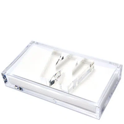 Tara Wilson Designs Acrylic Flat Napkin Holder In White