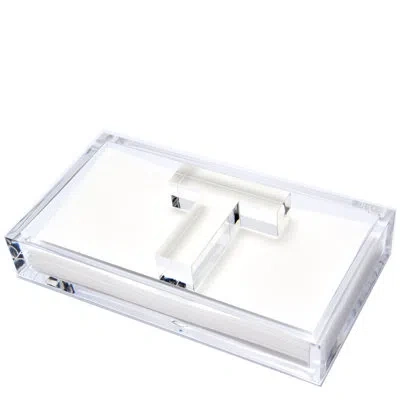 Tara Wilson Designs Acrylic Flat Napkin Holder In White