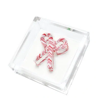 Tara Wilson Designs Acrylic Flat Napkin Holder In Clear,red,white