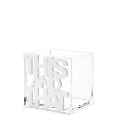 Tara Wilson Designs Acrylic Hair Tool Holder In White,clear