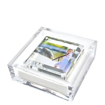 Tara Wilson Designs Acrylic Napkin Holder In Clear,white,green