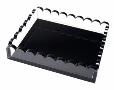 Tara Wilson Designs Acrylic Scallop Tray In Black