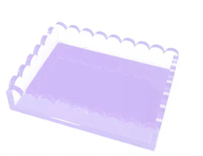 Tara Wilson Designs Acrylic Scallop Tray In Lavender In Purple
