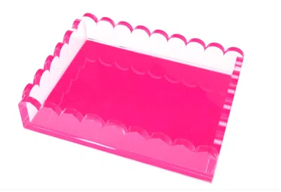 Tara Wilson Designs Acrylic Scallop Tray In Pink