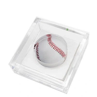 Tara Wilson Designs Baseball Cocktail Napkin Holder In Clear