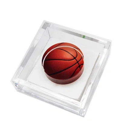 Tara Wilson Designs Basketball Cocktail Napkin Holder In Clear