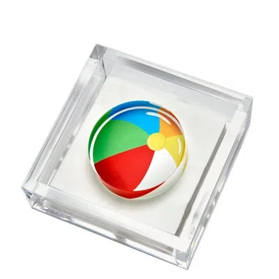 Tara Wilson Designs Beach Ball Cocktail Napkin Holder In Clear