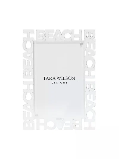 Tara Wilson Designs Beach Word Frame In Clear In White