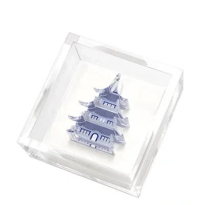 Tara Wilson Designs Blue Pagoda Cocktail Napkin Holder